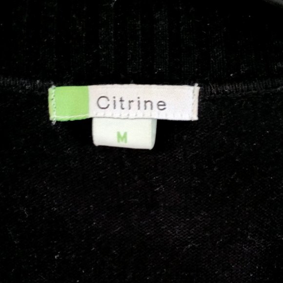 Cashmere Silk KNIT Black Shrug Short Sleeve Accent Details Size M - Picture 5 of 8